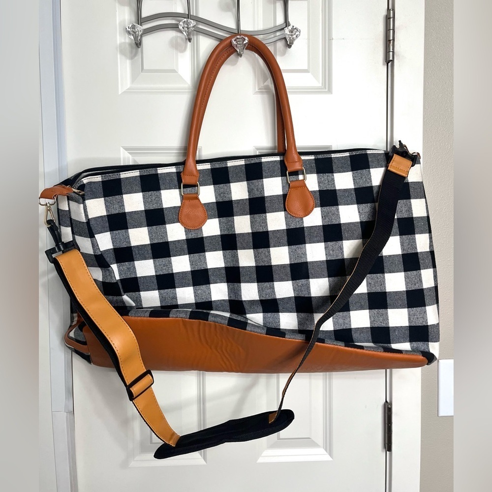 Gingham Weekender Travel Bag NWOT